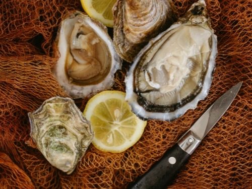 Ostriche aperte in rete